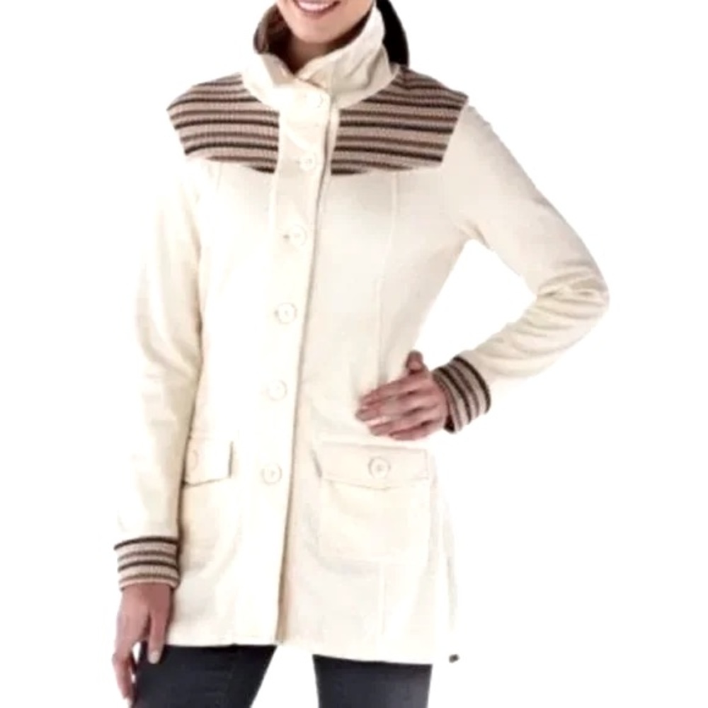 Prana Breath Rowan Knit Cotton Sweater Jacket